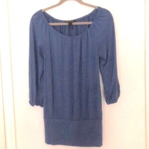 Blue Three Fourths Sleeve Shirt with Spandex